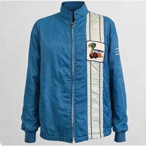 Cobra Indy 500 Racing Jacket Blue White Zip Front Motorsports Jacket